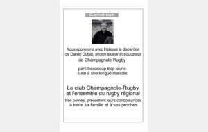 Le Rugby Champagnolais dans la peine.