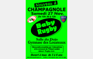 Nouveau à CHAMPAGNOLE le 27 novembre au Gymnase des Louateaux à 10h 30